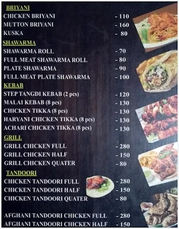 Shau Arabian Point menu 