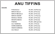 Anu Tiffin Corner menu 1