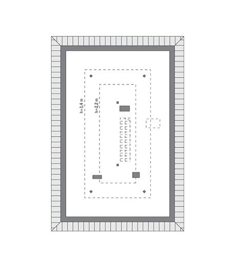 Od serca - wariant IV (aranżacja 1) - M242d+AR1 - Rzut poddasza do indywidualnej adaptacji (44,1 m2 powierzchni użytkowej)