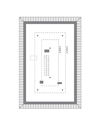 Od serca - wariant IV (aranżacja 1) - M242d+AR1 - Rzut poddasza do indywidualnej adaptacji (44,1 m2 powierzchni użytkowej)