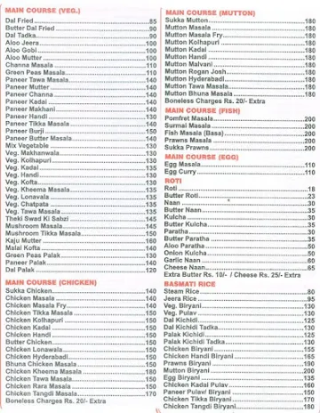 Pramod Restaurant & Bar menu 