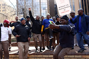 Cash-in-transit security guards gathered at Beyers Naude Square in Johannesburg on June 12 2018 to hand over a memorandum demanding safer working conditions after a spate of violent robberies across the country.