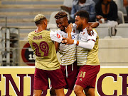 Nathan Sinkala celebrates scoring the winner for Stellenbsoch FC in their 1-0 Absa Premiership win against SuperSport United at Cape Town Stadium on Friday, February 14.