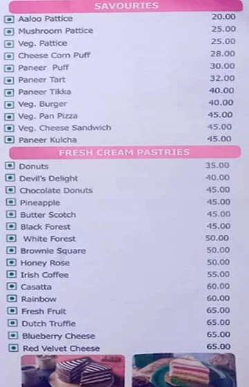 Bansal Pastry & Confectionery menu 