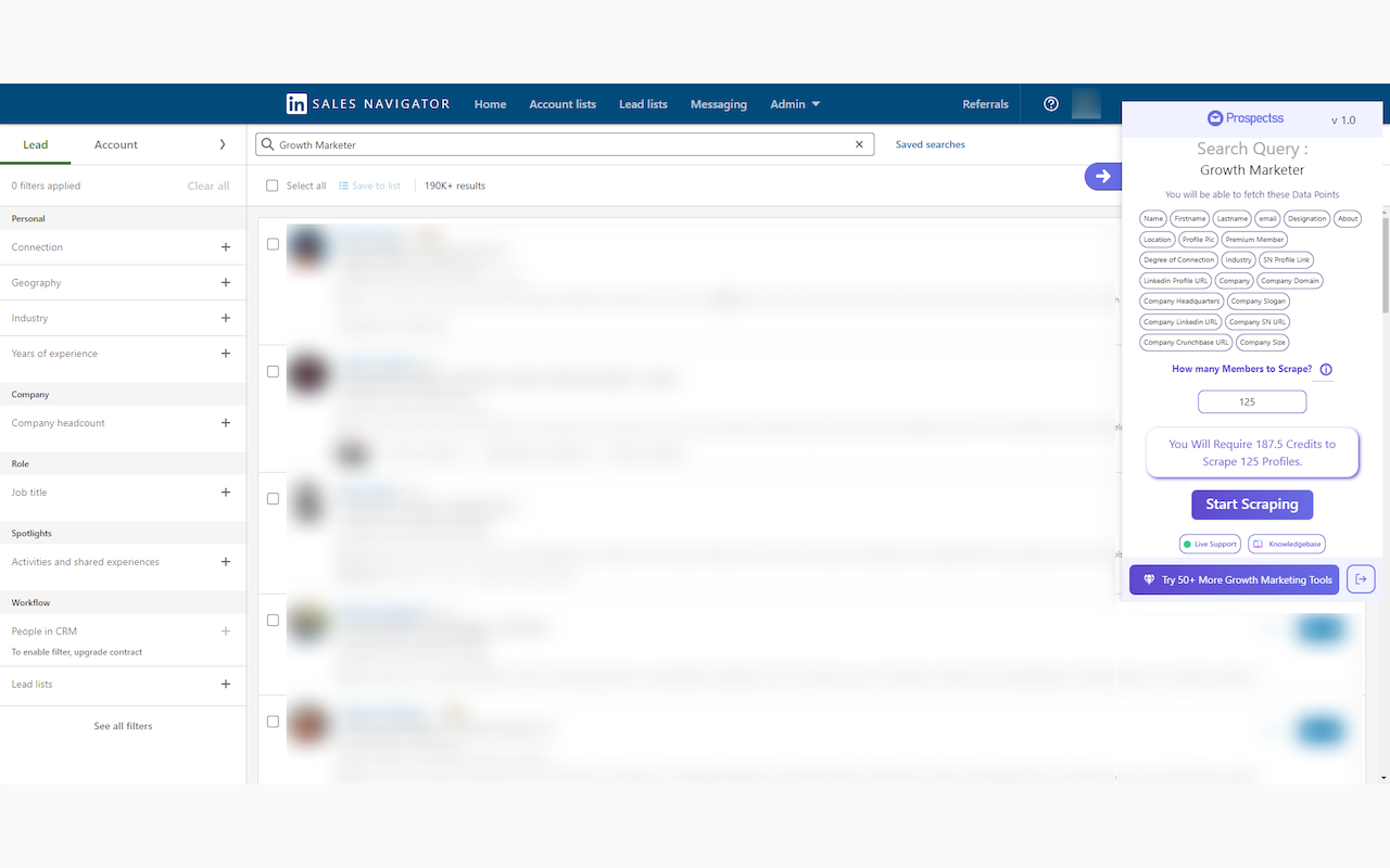 Li Sales Navigator Scraper - Prospectss.com Preview image 1