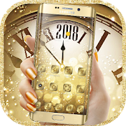 Golden Luxury Roman Clock 2018 Theme  Icon