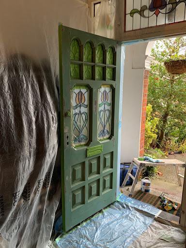 Spray painting front door