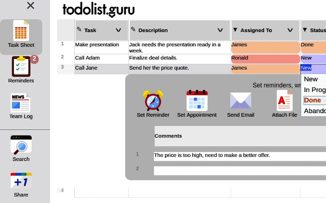 Screenshot of todolist.guru