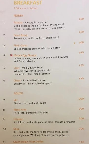 Citrus Cafe - Lemon Tree Hotel menu 