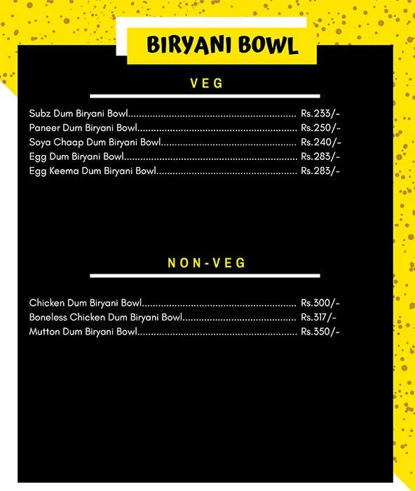 Express Bowl Company menu 