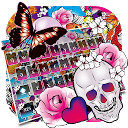 تنزيل Ukiyoe Skull Flower Keyboard Theme التثبيت أحدث APK تنزيل