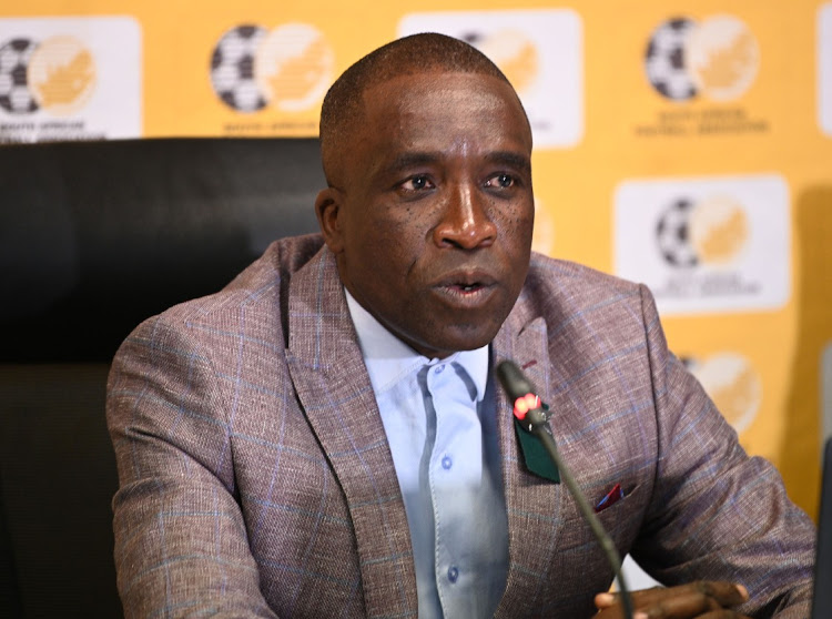 David Notoane during the South African Olympic Soccer Team media briefing at SAFA House on June 03, 2021 in Johannesburg.