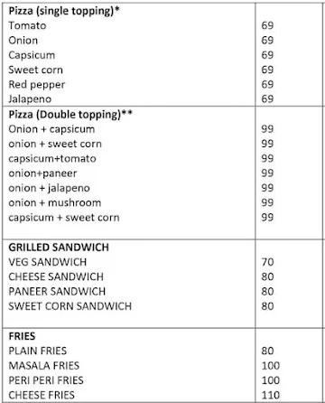 Rex Pizza menu 