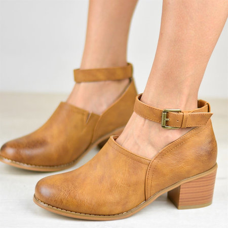 Title 4, Womens Nude Boots with Thick Mid Heel, Retro R...