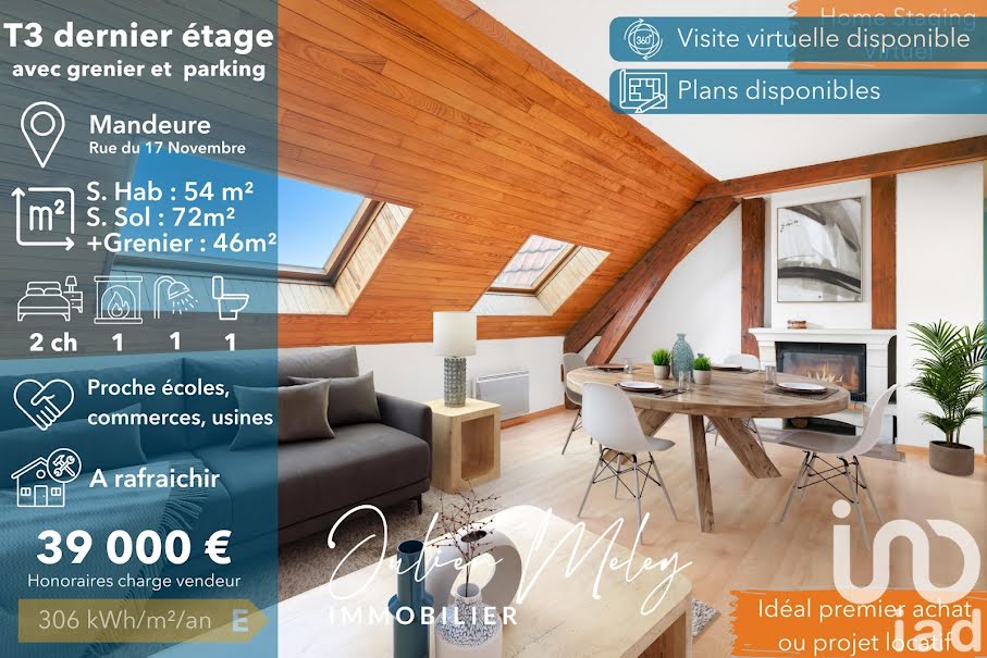 Vente appartement 3 pièces 72 m² à Mandeure (25350), 39 000 €