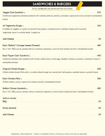 Ray's Cafe & Pizzeria menu 