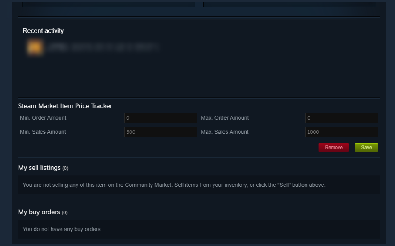 Steam Market Item Price Tracker Preview image 7