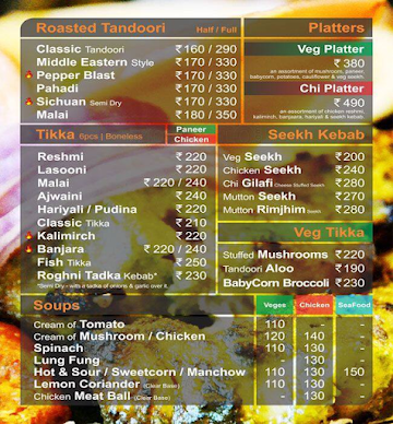 Peppr Pinch menu 