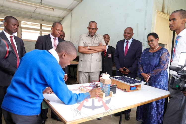 Defence Cabinet Secretary Adan Duale when he visited his former school Moi Forces Academy on February 24, 2024