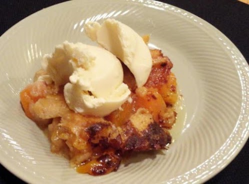 Cantaloupe Peach Cobbler