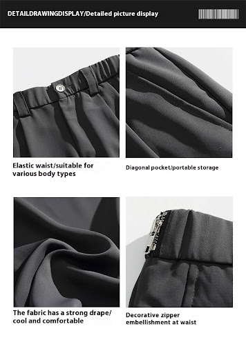 Title 11, Black Drape Casual Premium Straight-leg Pants. ...