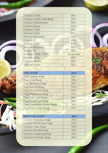 Gravity Restaurant menu 