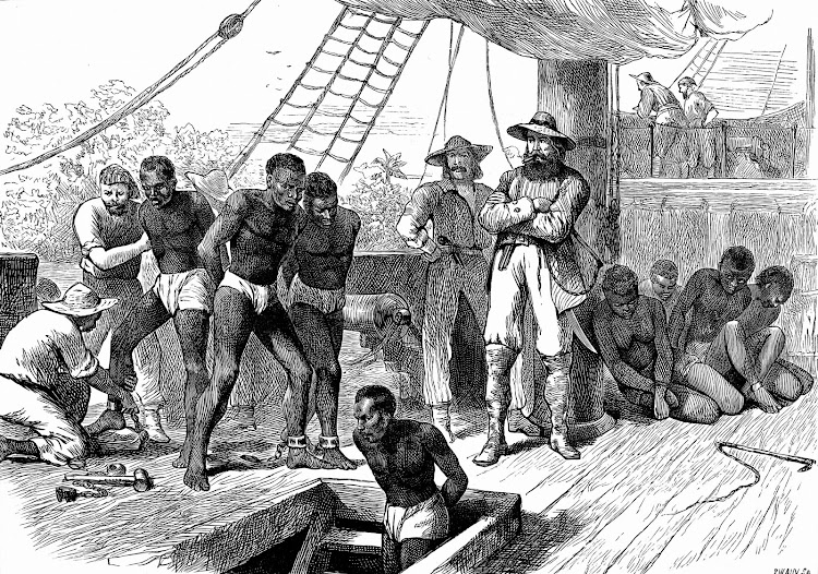 African slave ships during the Coast slave trade in 1880