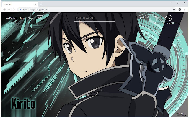 Sao Kirito Wallpapers New Tab Freeaddon Com