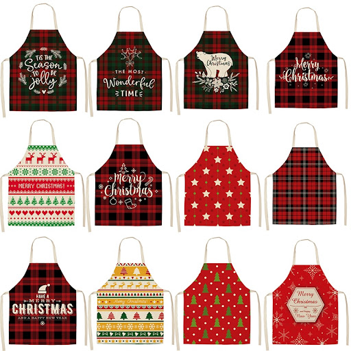 Title 3, Cotton linen creative Christmas apron for styli...