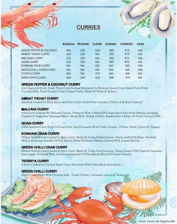 The Laughing Fish menu 