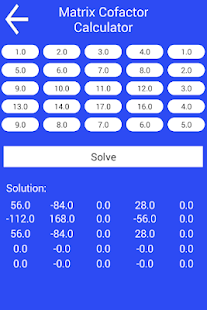 Matrix Cofactor Calculator Screenshot