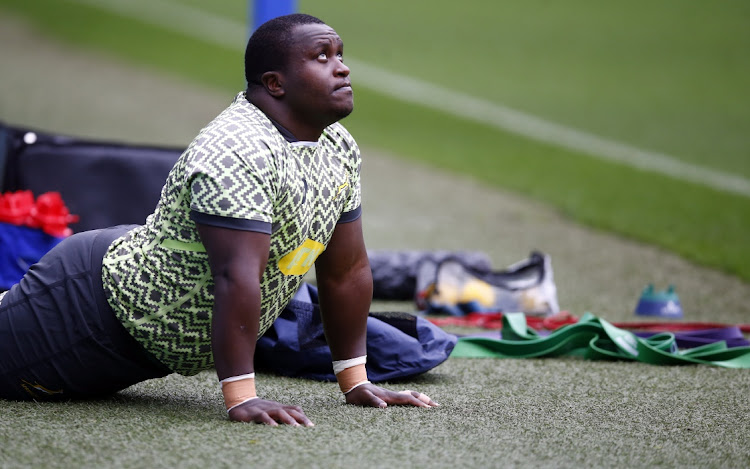 Trevor Nyakane of South Africa during the South African national men's rugby team captain's run at Twickenham Stadium on November 19, 2021 in London, England.