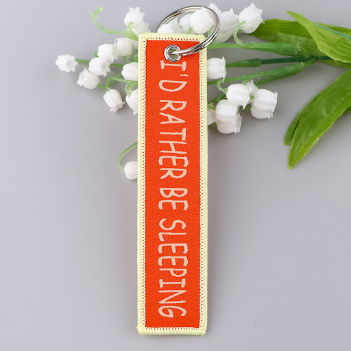 Title 3, Simple Quotation Weaving Mark Fabric Keychain A...