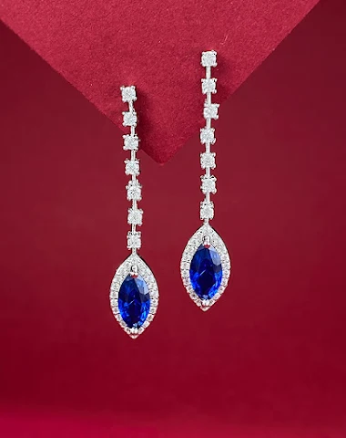 Boucles d'oreilles saphir, luxe lég - 0