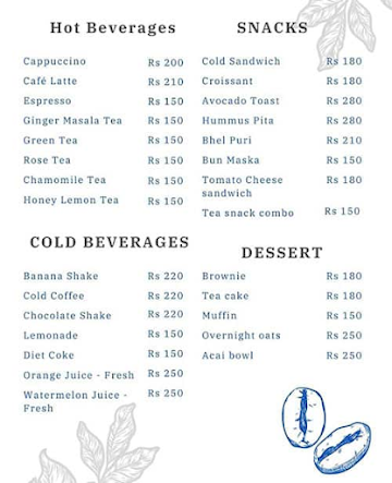 N.Bar Cafe menu 