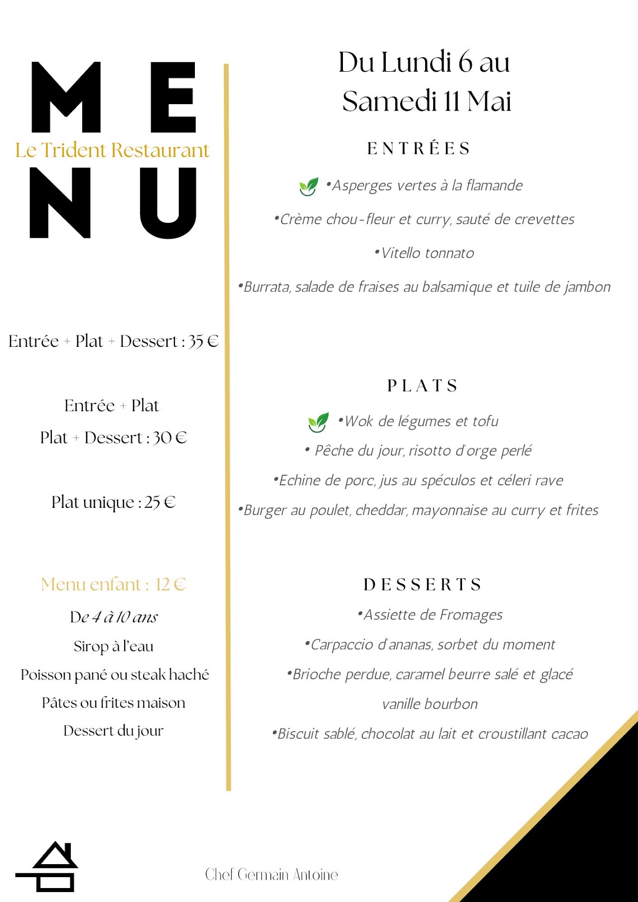 Menu de la semaine