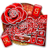 Silver Glitter Red Rose Keyboard Theme1.0