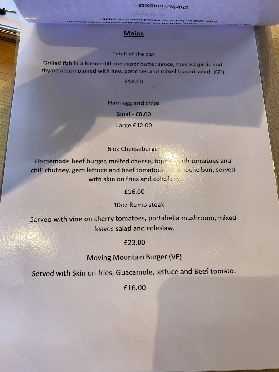 Harbour Tavern gluten-free menu