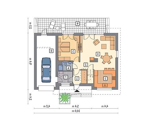 Cenny - wariant II (etap I) - M260aG1 - Rzut parteru