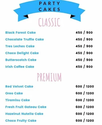 Cake Box menu 