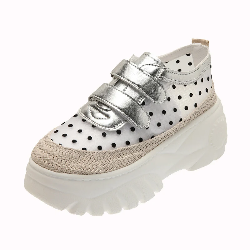 Title 2, Dames Zomer Ademende Mesh Witte Schoenen met Di...