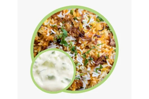 Veg Dum Biryani with Raita