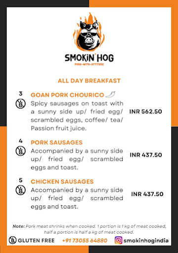 Smokin'Hog menu 