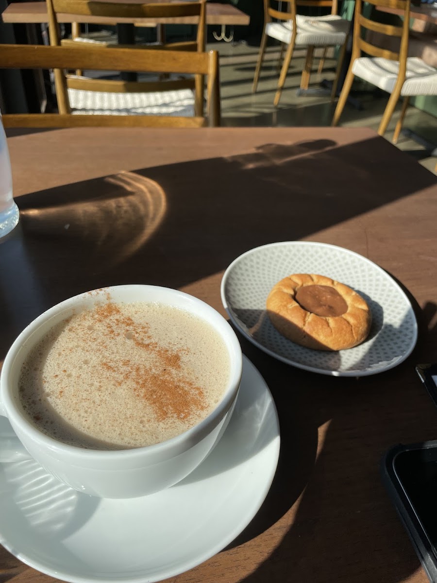 Nutella cookie & Chai Latte. Perfect way to end my meal.