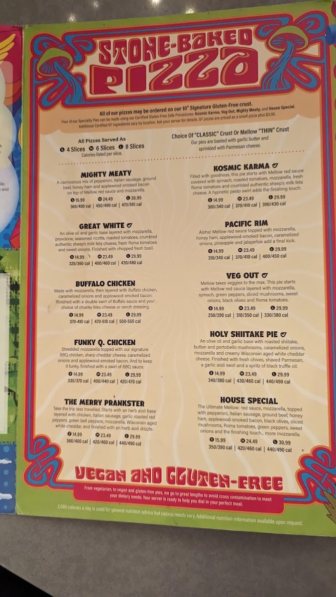 Mellow Mushroom gluten-free menu