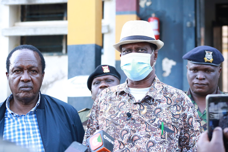 Ipoa vice chairman Jonathan Lotumpui addressing media during a visit to Kabarnet police station, Baringo Central, on Friday, December 4..