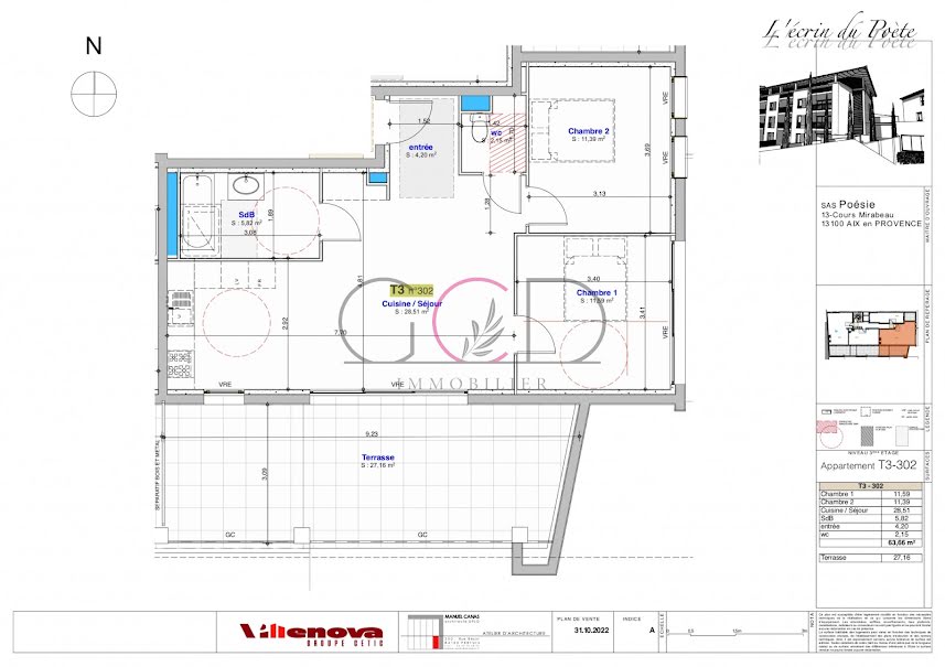 Vente appartement 3 pièces 63.66 m² à Pertuis (84120), 303 349 €