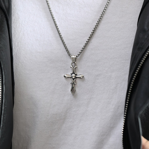 Title 6, Mens Hip Hop Gothic Style Cross Titanium Steel...