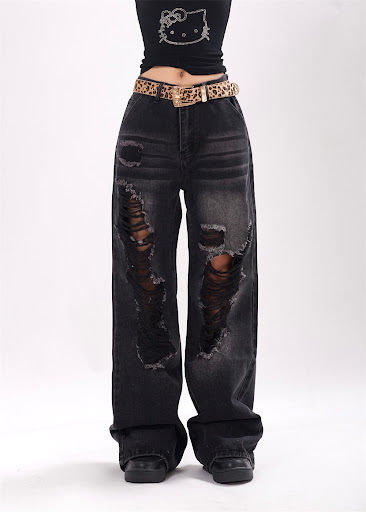 Title 18, Ripped Denim Trousers for Men and Women. Experi...