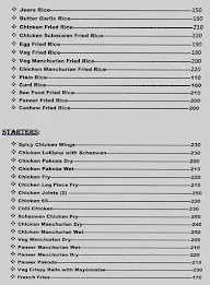 Sri Surya's Maistaz menu 2